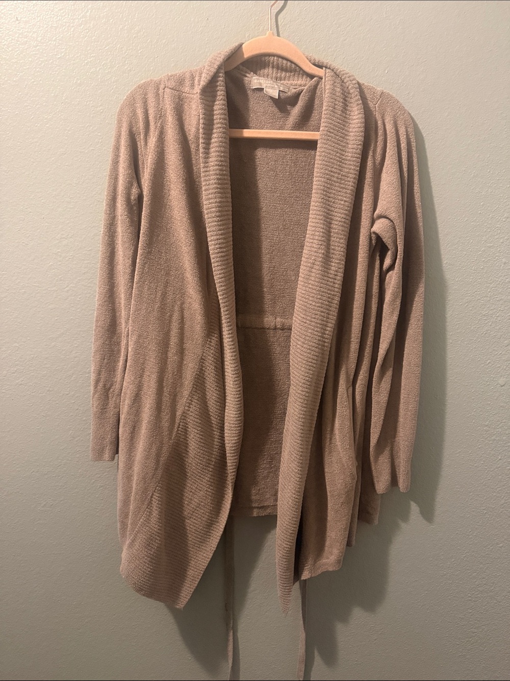 Barefoot Dreams Open-Front Cardigan in Taupe Beige